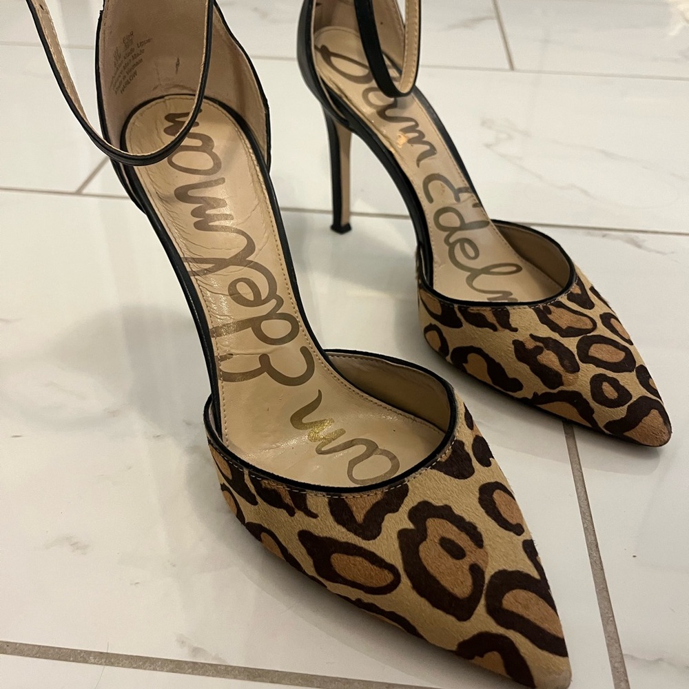 Sam Edelman Tan and Brown Leopard Heels